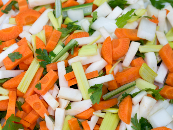 Légumes découpés pour soupe - la barquette de 450 g